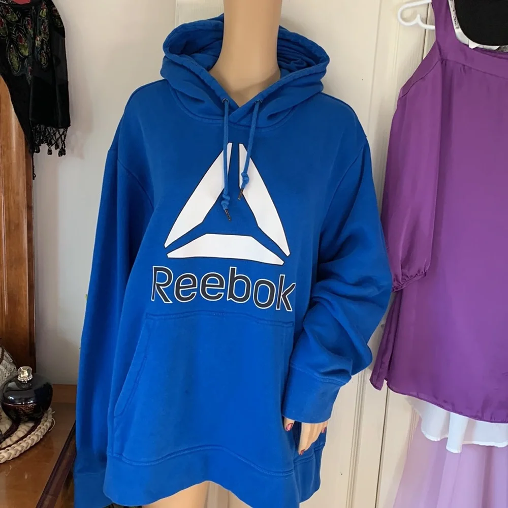 Reebok Hoodie pullover blue jacket tunic top size extra large - Picture 1 of 11